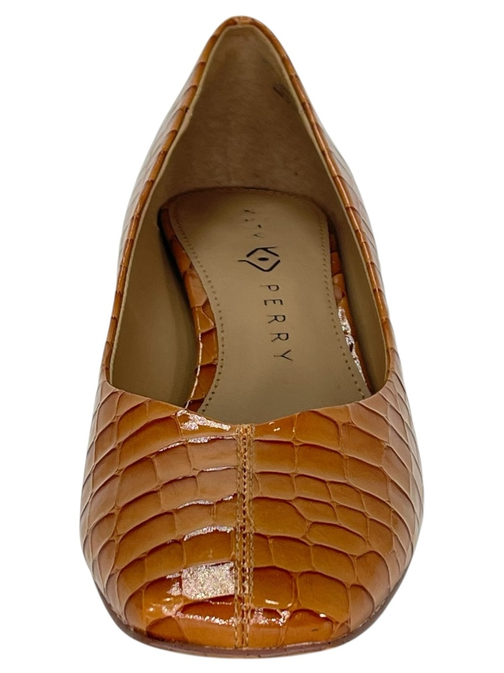 Katy Perry Laterr Tan Faux Leather Womens Heels Size 7.5M - Picture 6 of 10